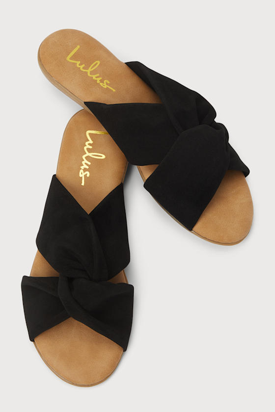 Santana Black Suede Slide Sandals 7