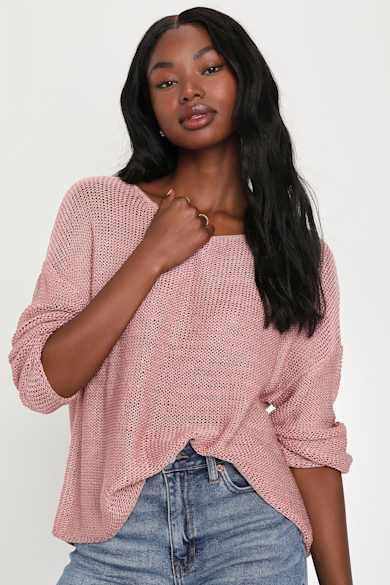 pink and blue sweater