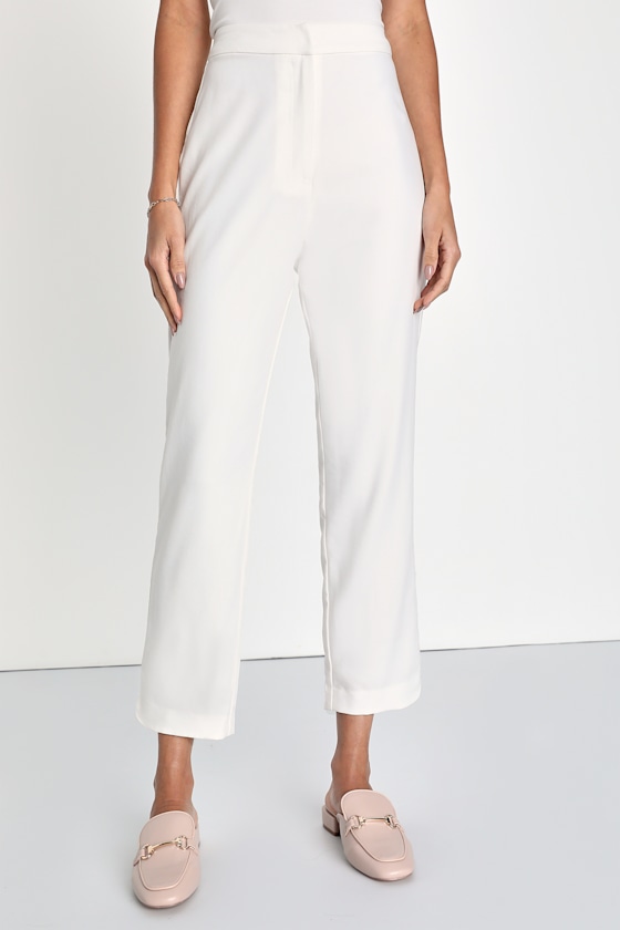 Chic Ivory Pants - Straight Leg Pants - Trouser Pants - Lulus