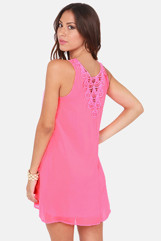 Fun Neon Pink Dress Shift Dress 41 00 Lulus