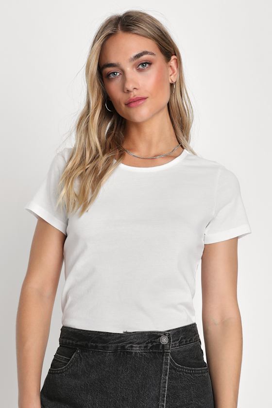 Z Supply Classic Tee White TShirt Short Sleeve TShirt Lulus