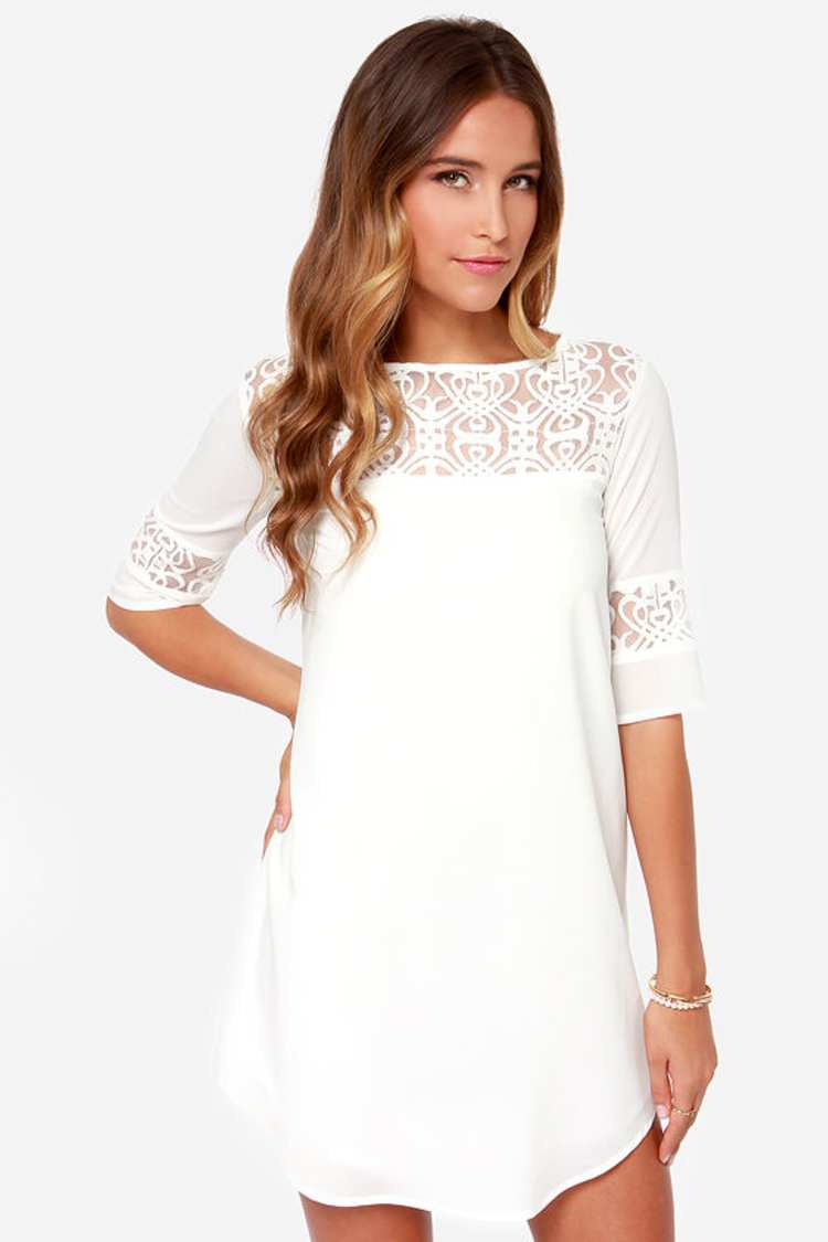 BB Dakota Devera - Ivory Dress - Lace Dress - Shift Dress - $79.00 - Lulus