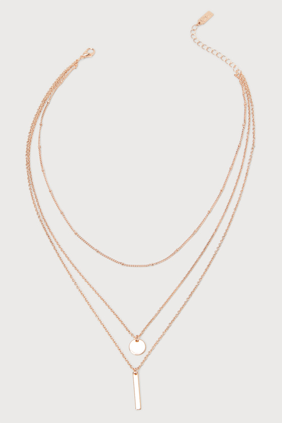 Perfect Trio Rose Gold Layered Necklace 4