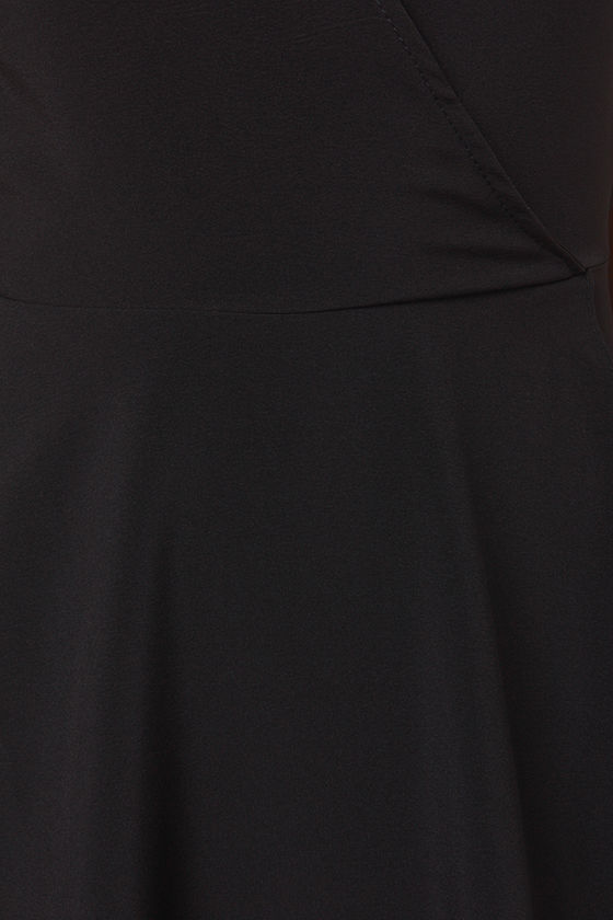 Cute Black Dress - Wrap Dress - Little Black Dress - $42.00