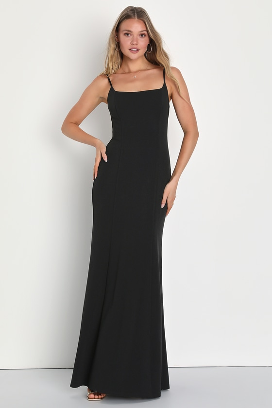 Black Sleeveless Dress - Mermaid Maxi Dress - Button Back Dress - Lulus