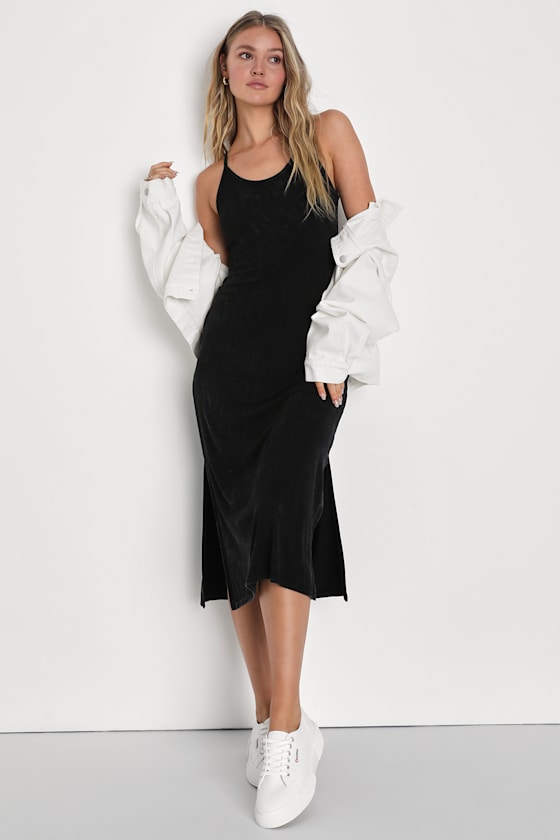 13031 Black Sleeveless Midi Dress main image 0