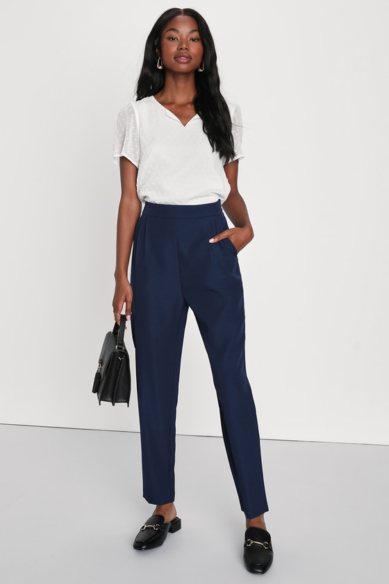 Share 84+ dark blue trousers outfit latest - in.cdgdbentre
