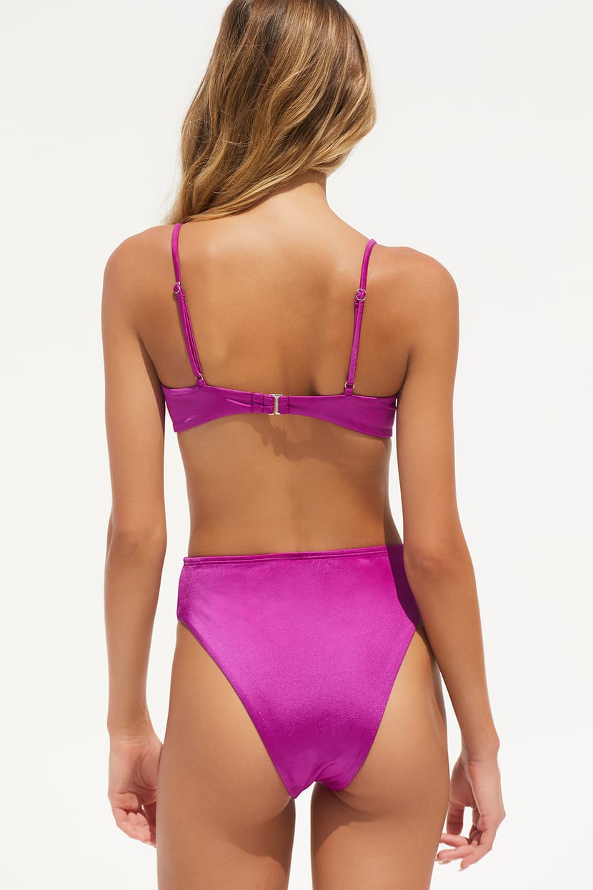 Purple Bikini Bottoms - High Cut Swim Bottoms - Bikini Bottoms - Lulus