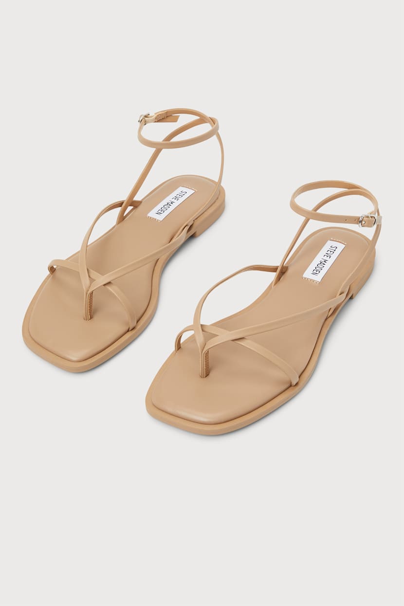 Agree Tan Strappy Ankle Strap Sandals