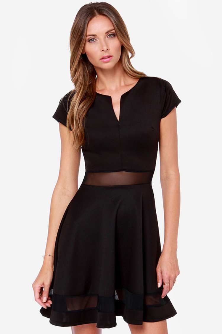 mesh top skater dress Leah Glitter Mesh Corset Skater Dress