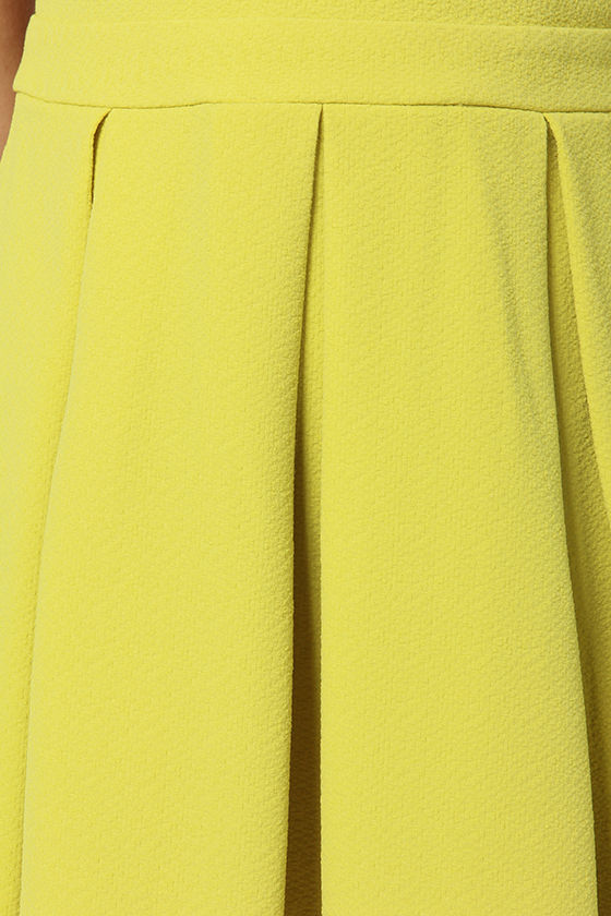 LULUS Exclusive Bright On Point Chartreuse Dress