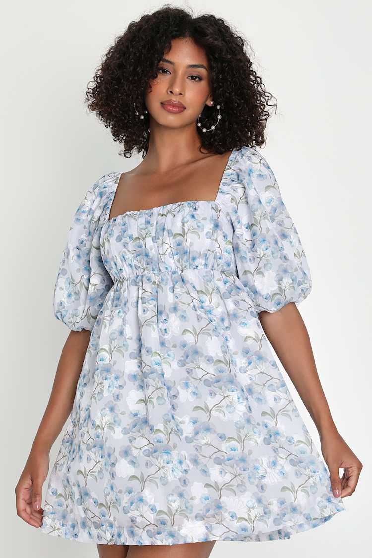 lush blue floral dress Tina Lush Floral Maxi Dress main image 1