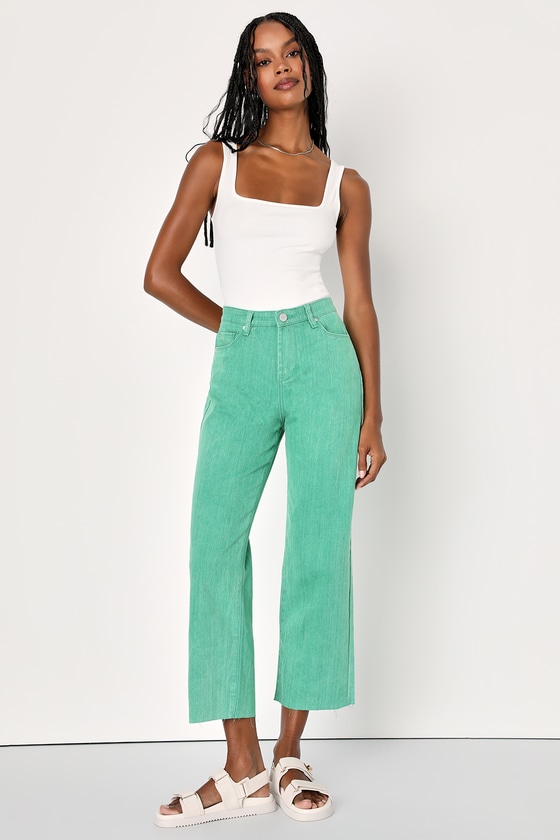More To Love Olive Green Denim Pants – Shop the Mint