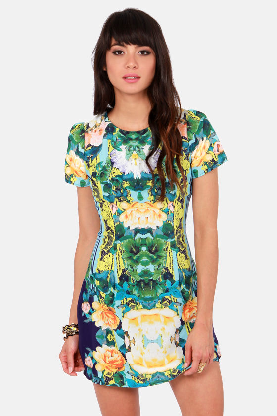 printed short dress