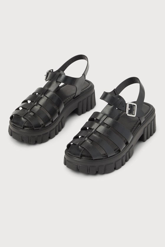 Cute Black Sandals - Platform Sandals - Strappy Sandals - Lulus