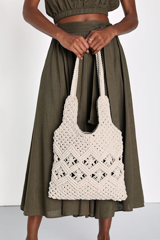 IVORY CROCHET BAG main image 1