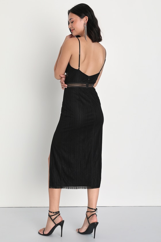 Black Lace Dress - Sleeveless Midi Dress - Sexy Lace Dress - Lulus