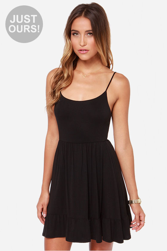 long black empire waist dress
