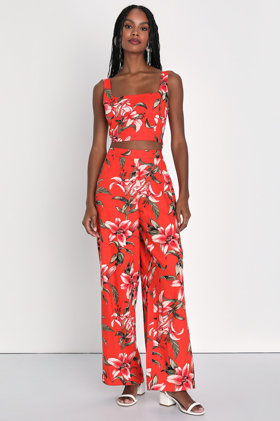 Tropical Print Cami Jumpsuit | SHEIN USA