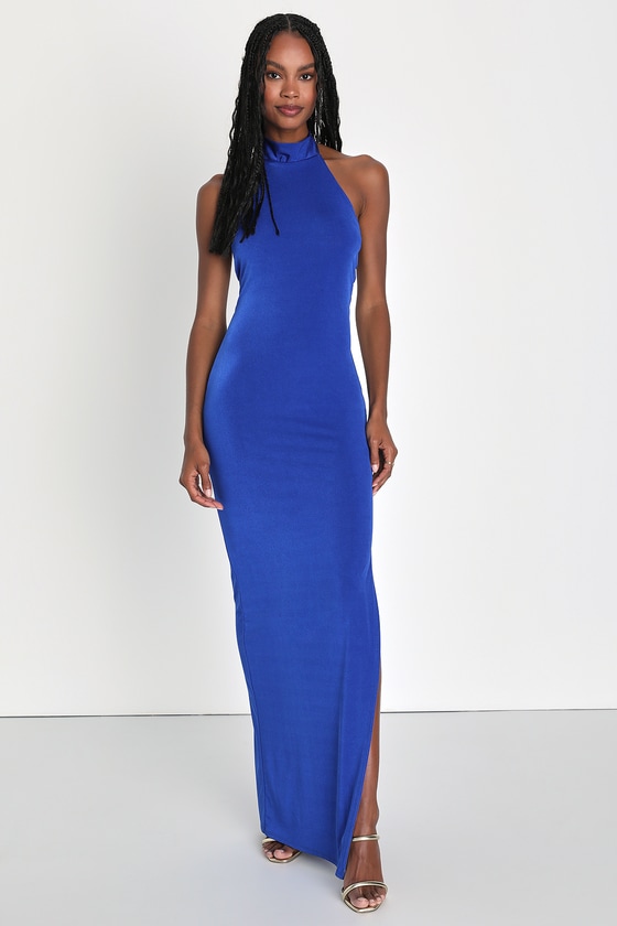 I Saw It First cut out side split maxi dress in cobalt blue | ASOS