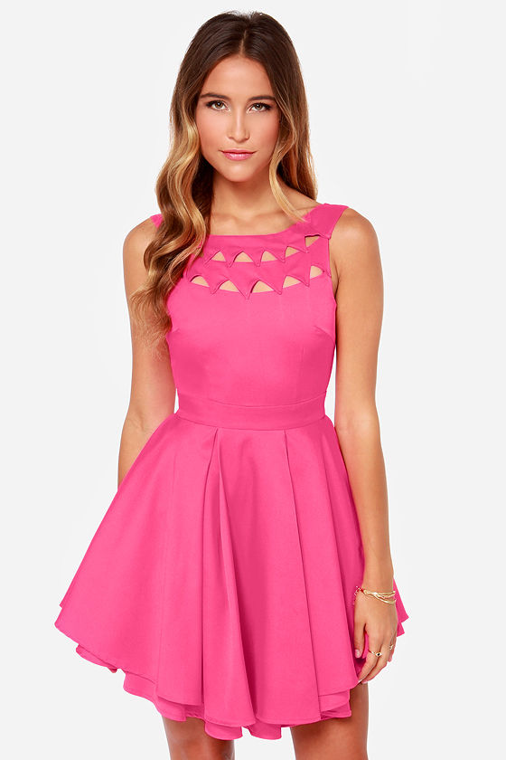 Flirting With Danger Cutout Fuchsia Dress 1