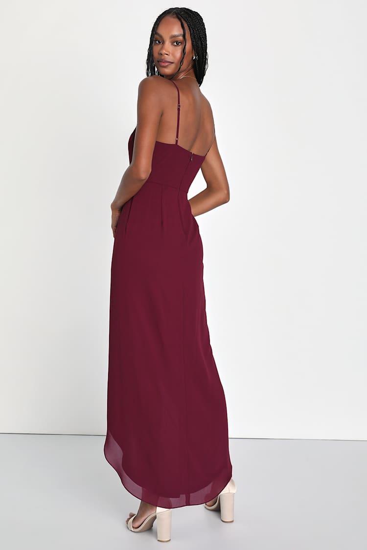 Tulip Maxi Dress - Burgundy Bridesmaid Dress - Sleeveless Maxi - Lulus