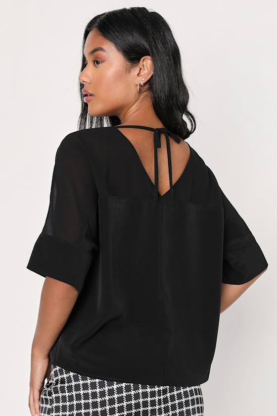 Dolman Top in Black Texture