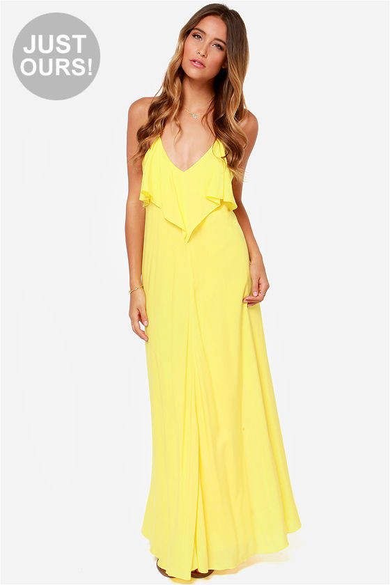 Cute Yellow Dress Maxi Dress 45.00 Lulus