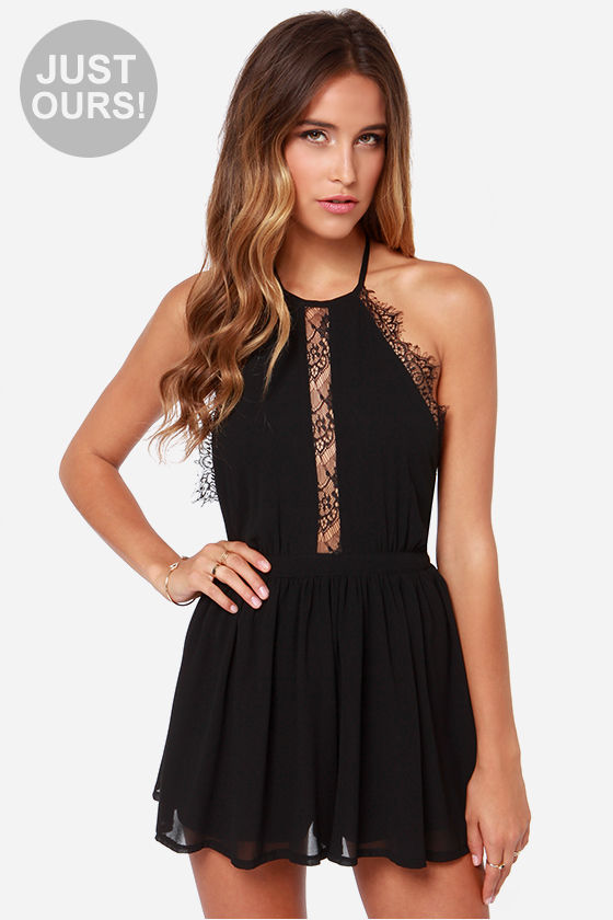 LULUS Exclusive The Best Halter-native Black Romper 1