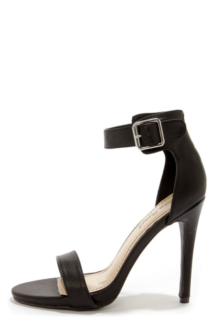 Anne Michelle Perton 17 Black Single Strap Heels - $ - Lulus