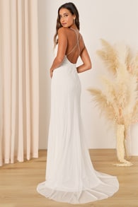 Romantic Glamour White Sequin Sleeveless Mermaid Maxi Dress