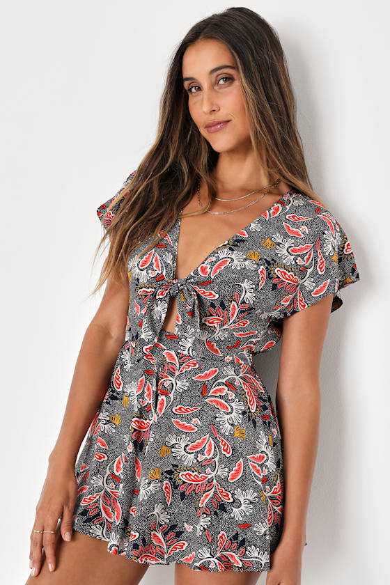 Dondi Navy Blue Print Romper 9