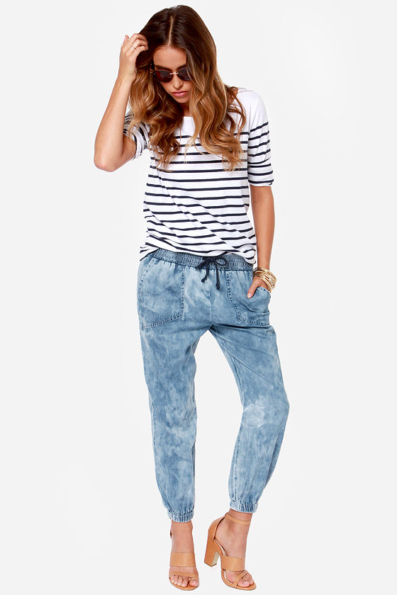 denim harem pants