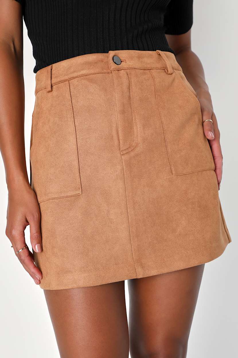 Plus Size Faux Suede Midi Wrap Skirt