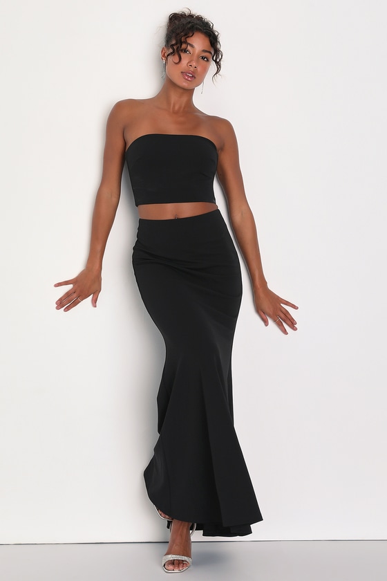 Black Maxi Dress - Black Two-Piece Dress - Two-Piece Maxi Dress - Lulus