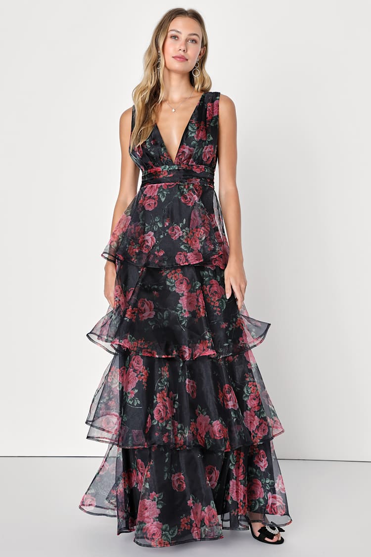 open lace back dress Organza Gridded Tiered Sleeveless Mini Dress – English Factory main image 0