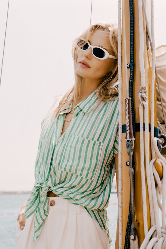 Skinny Minnie White Mini Oval Sunglasses 1