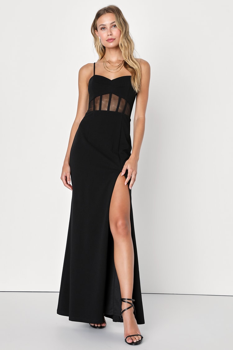 Sexy Black Maxi Dress - Mermaid Maxi Dress - Corset Maxi Dress - Lulus