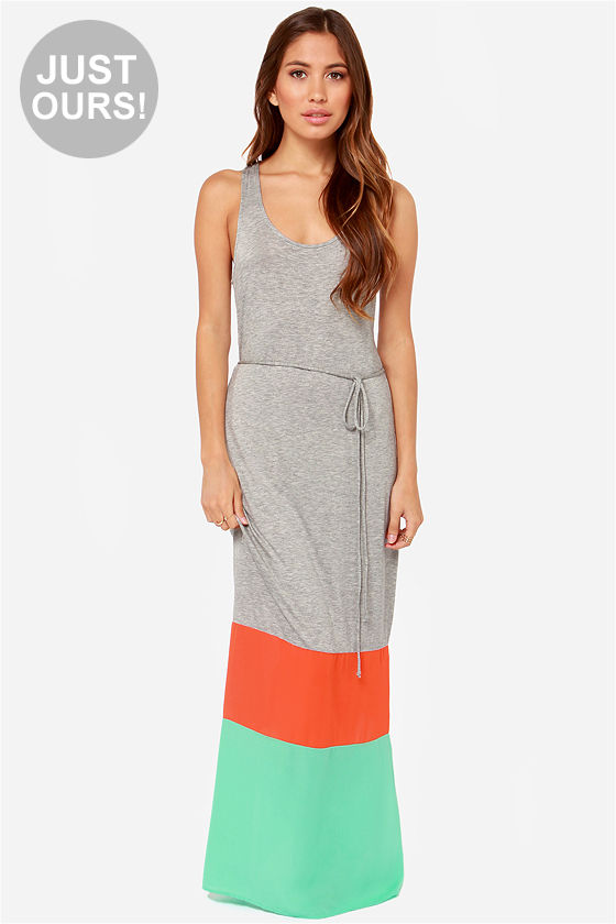 color block tunic maxi dress