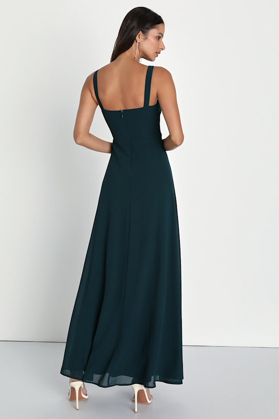 Emerald Maxi Dress with Feathers. Limited Edition main image 1