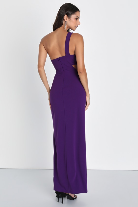 Sexy Purple Dress - One-Shoulder Maxi Dress - Cutout Maxi Dress - Lulus