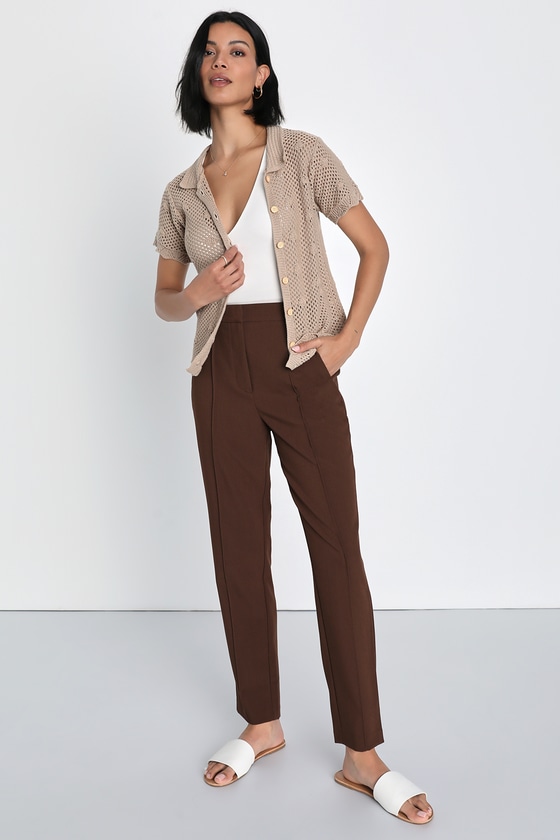 Latest Design & Stylish Western Wear Trouser Pants For Women & Girls (Beige)