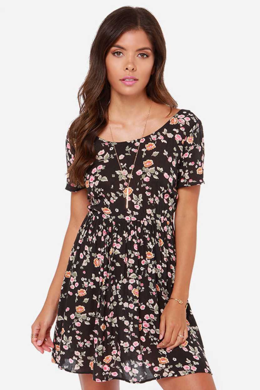 billabong black floral dress Billabong Women's Floral Fever Dress