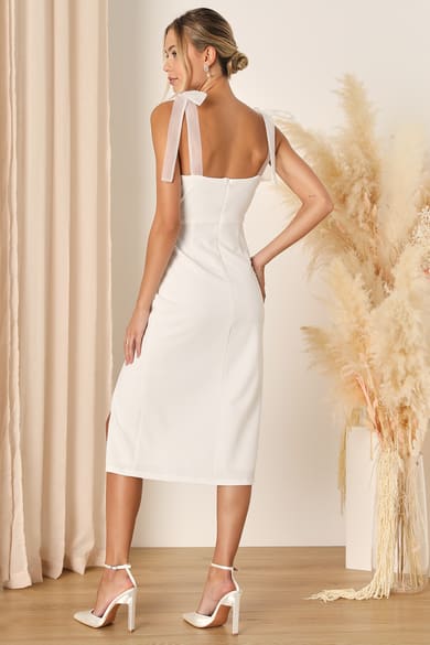 White Midi Dresses - Lulus