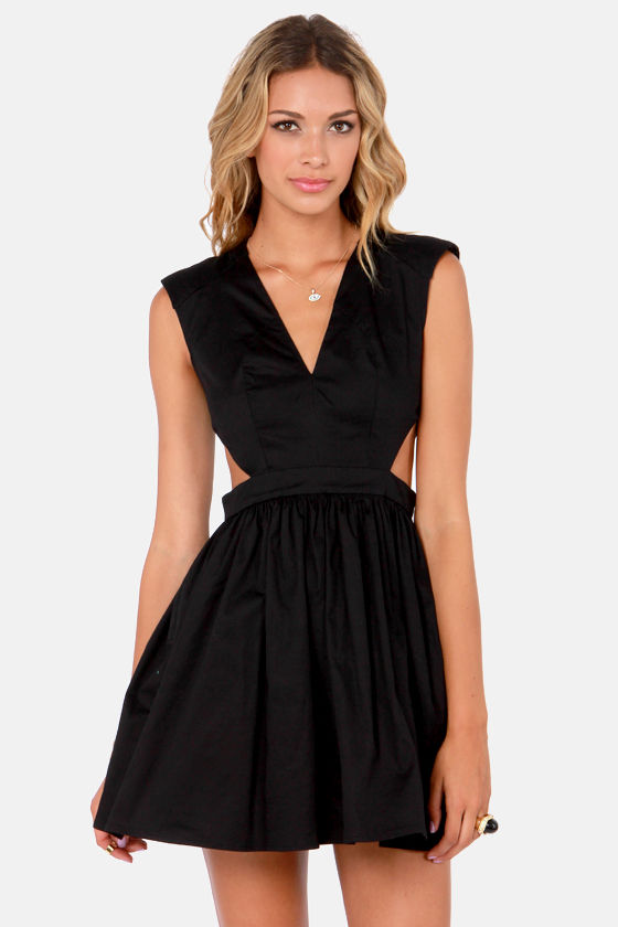 Cute Black Dress - Cutout Dress - Eighties Dress - $46.00 - Lulus