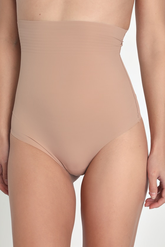 Lulus, Classic Control Beige Shapewear Thong, Size Medium