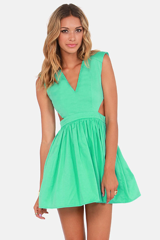 Cute Mint Green Dress - Cutout Dress - Eighties Dress - $46.00 - Lulus