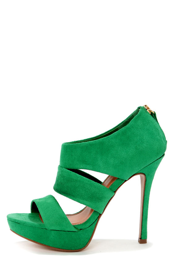 emerald green suede heels