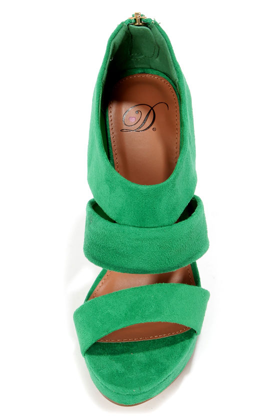 emerald green suede heels