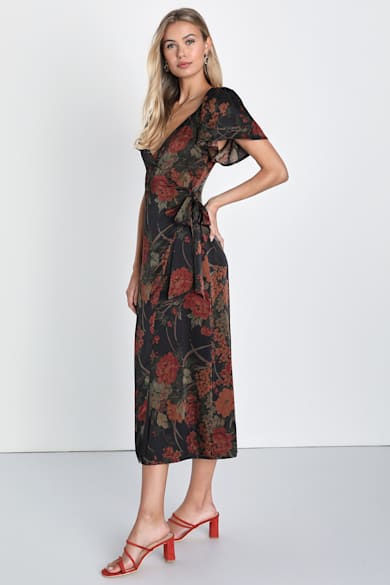 asos design fallen shoulder midi prom dress with tie detail Women's Fall Dresses with Pockets